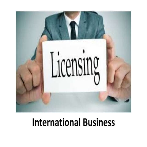 Licensing & franchising - International Business - Manu Melwin Joy