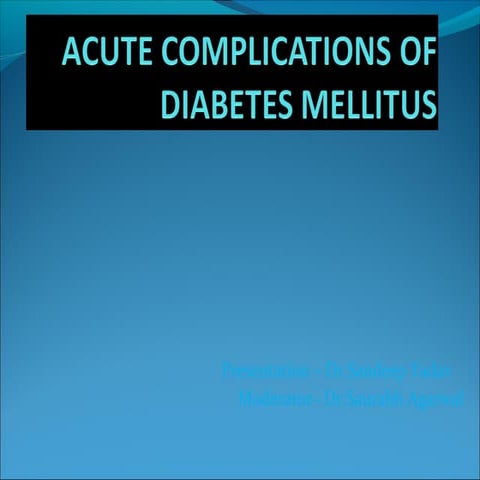 acute complications of diabetes mellitus 