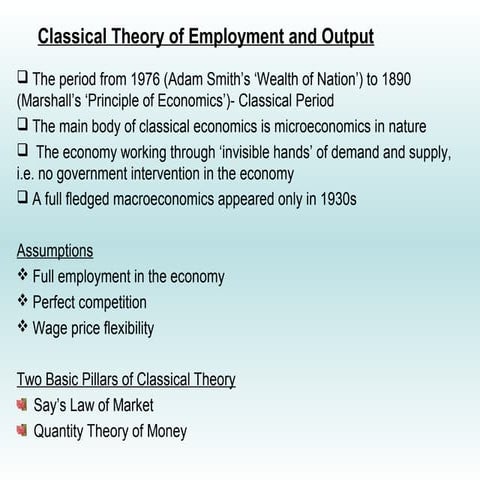 classical theory of employement