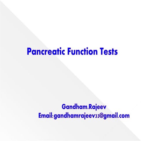 PANCREATIC FUNCTION TESTS