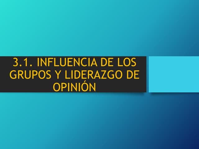 3.1. Grupos de Influencia del Consu...