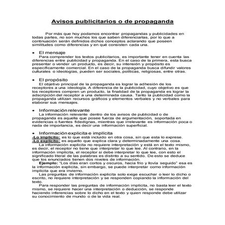 avisos publicitarios o de propaganda