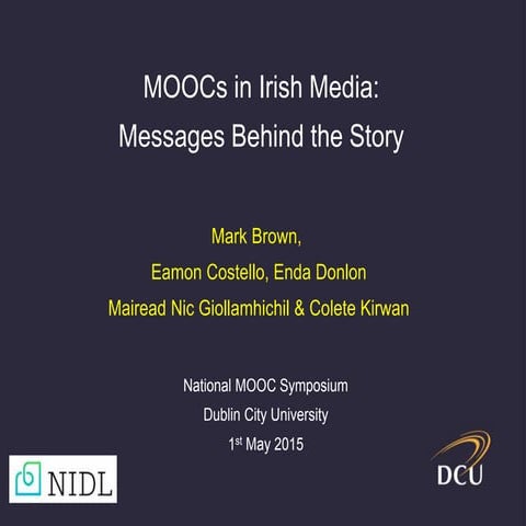 MOOCs in Irish Media: Messages Behind the Story
