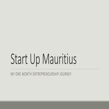 Start up mauritius journey
