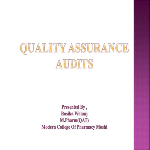quality assurance audits 