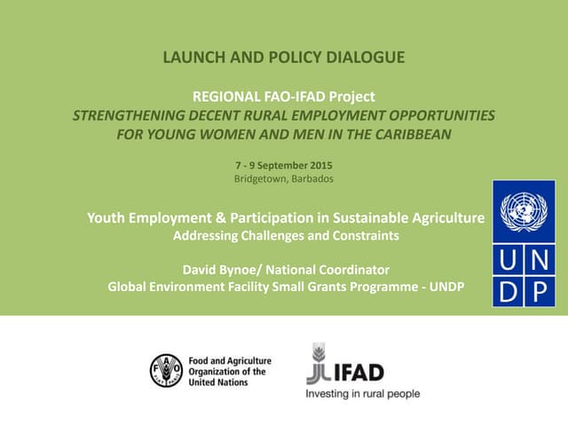 3. FAO-IFAD - UNDP: Youth Employment in Agriculture