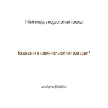 Антон Душутин, Госзаказчик и исполнитель - коллеги или враги