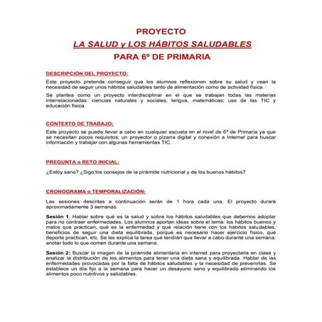 Proyecto final "La salud y los hábitos saludables"