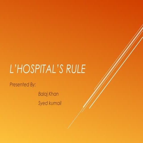 L'hospitalsrule