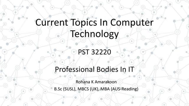 Professional bodies in IT