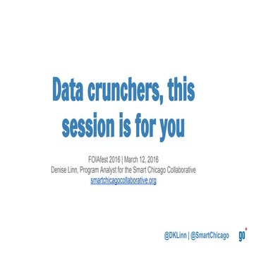 FOIAfest 2016 Session: Data crunchers, this session is for you