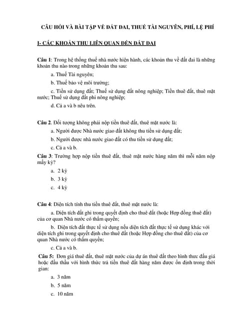 Thuế sử dụng đất