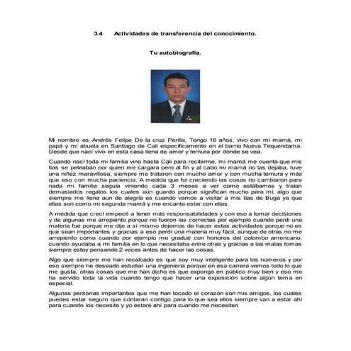 Actividades de transferencia.