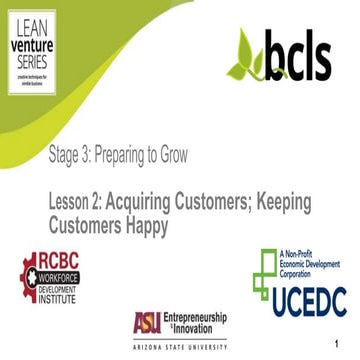 Lean Venture Series - Stage 3 Lesson 2