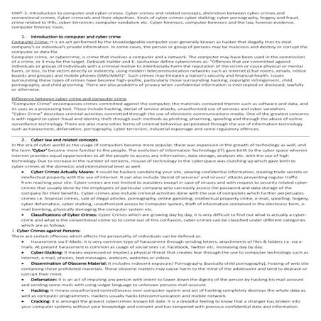 Cyber Law & Forensics