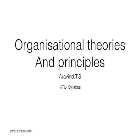 Organisational Behaviour Theories and Principles 
