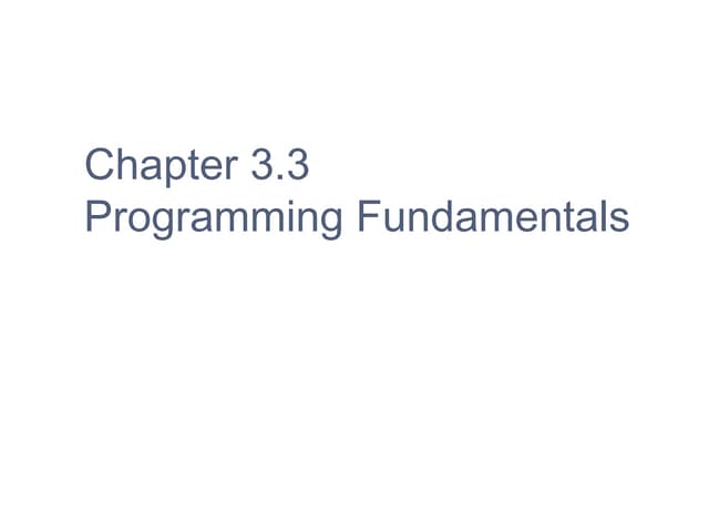 3.3 programming fundamentals