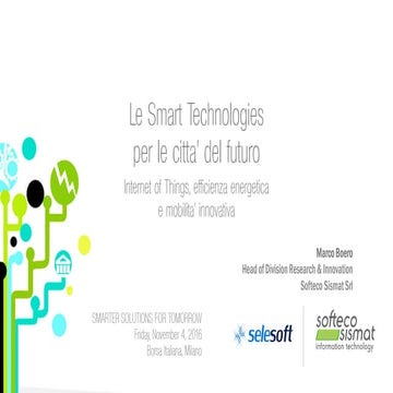 Le smart technologies per le città del futuro 