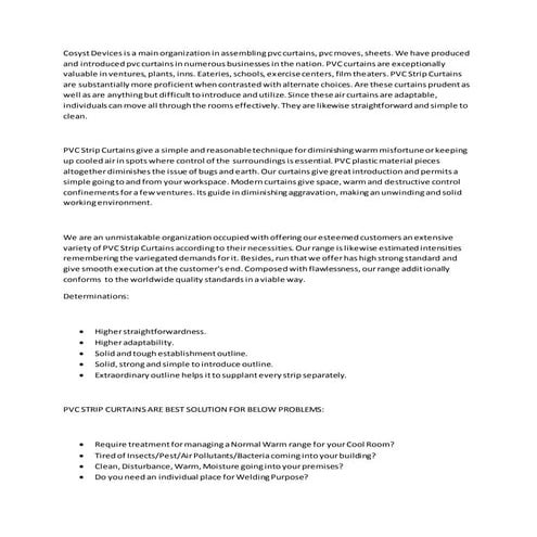 Advantage of PVC Strip curtains