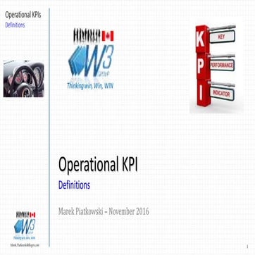 Operational KPIs - Definitions November 2016