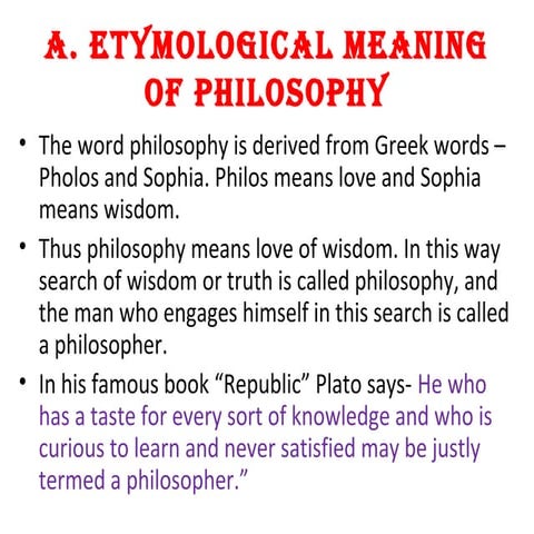 3.1 etymological meaning of philosophy
