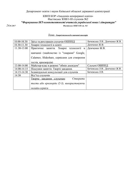 План 3 заняття