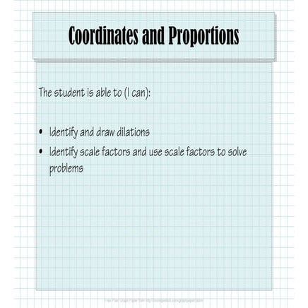 3.9.2 Coordinates and Proportions
