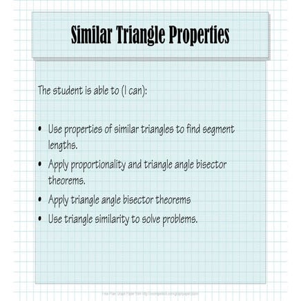 3.9.3 Similar Triangle Properties