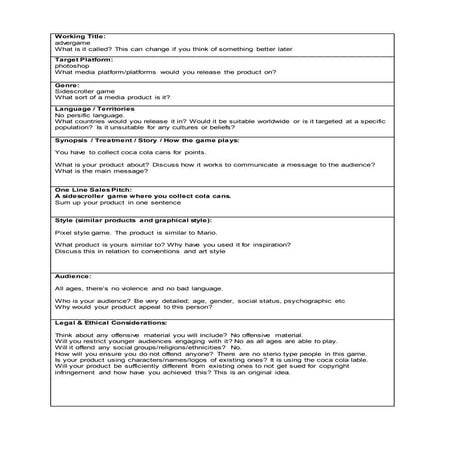 3. formal proposal advergame