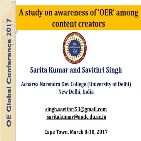 A study on awareness of ‘OER’ among content creators
