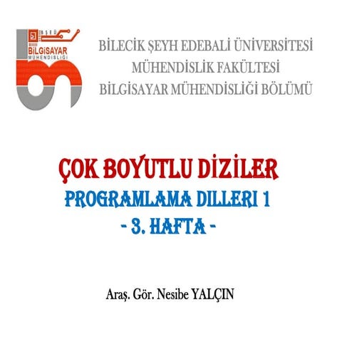 Çok boyutlu diziler