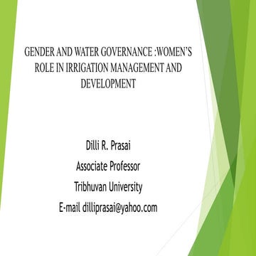 Gender and Water Governance