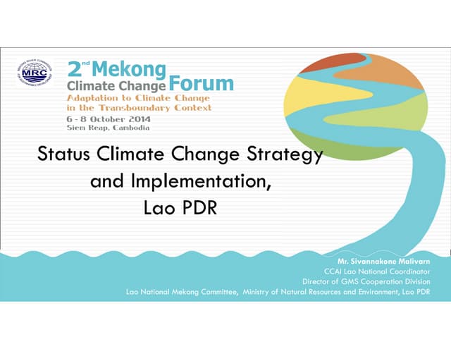 Status climate change strategy and implementation, lao pdr | PPT
