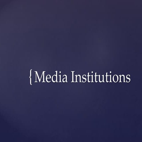 3. media institutions