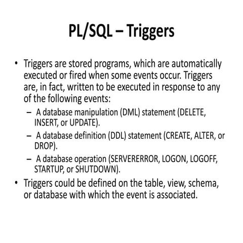 PL/SQL TRIGGERS | PDF