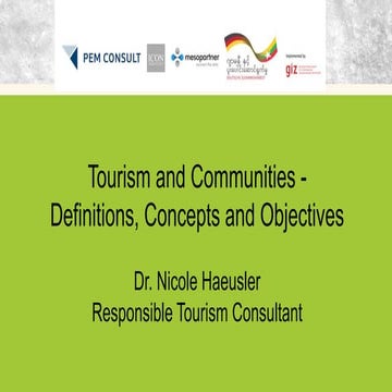 Community based tourism | PPTX