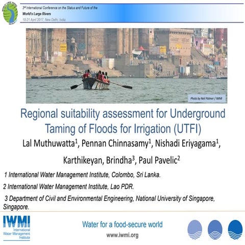 Regional suitability assessment for Underground Taming of Floods for Irrigati...