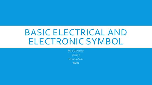 3. basic electrical and electronic symbol