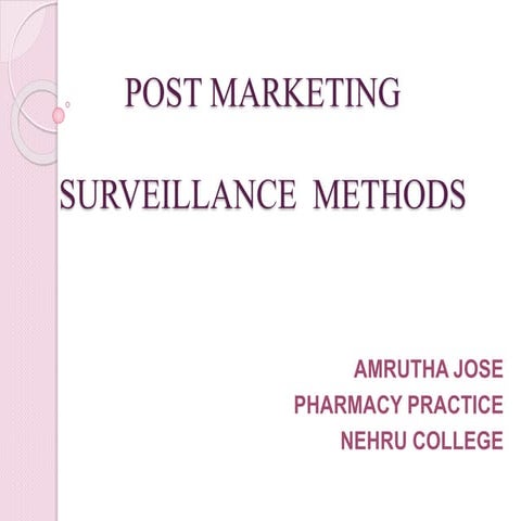 post marketing –surveillance  methods