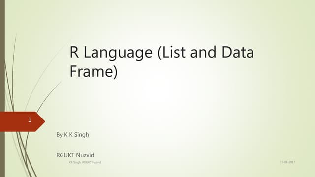 3. R- list and data frame 3. R- List And Data Frame