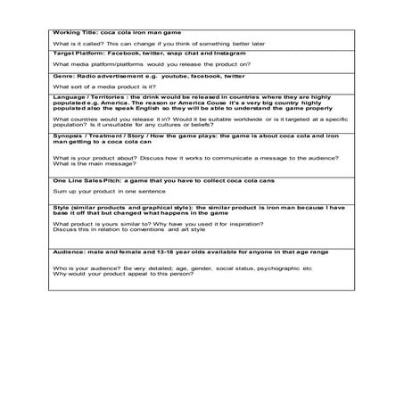 3. formal proposal for game copy | PDF
