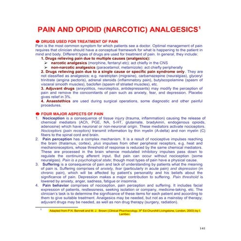 Pain and Opioid (narcotic) analgesics | DOC