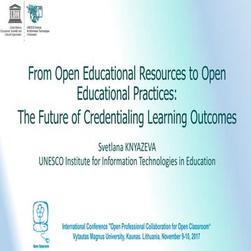 From Open Educational Resources to Open Educational Practices