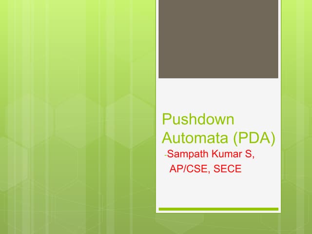 3.1,2,3 pushdown automata   definition, moves &amp; id