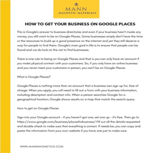 How To Get Your Business On Google Places For Printing and Sign Businesses