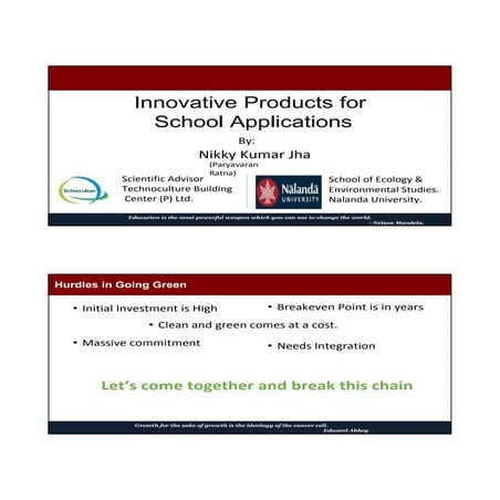 Innovative Products for School Applications