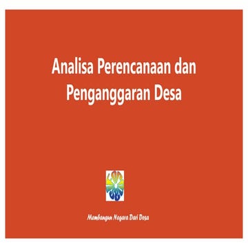 Analisa Perencanaan dan Penganggaran Desa