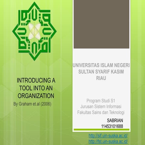 3 . introducing a tool into an organization