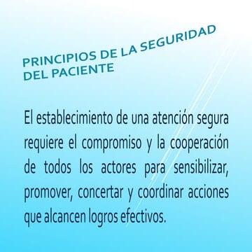 Principios de la seguridad del paciente | PPTX