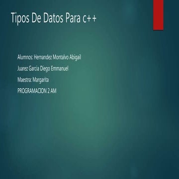 Tipos de Datos para C++